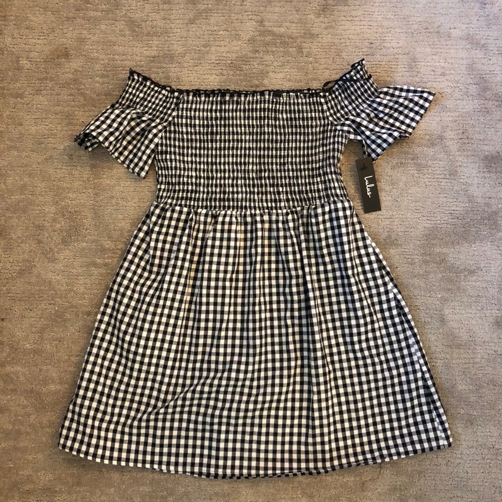 Black and white checkered dress